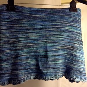 Blue Grey Knit Skirt Santa Cruz Comfy & Beachy